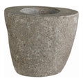 Gobelet rangement Gara pierre rivière naturelle gris ardoise H10 cm vue de face