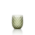 Gobelet à relief losangé en verre vert olive 10 cm