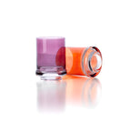 Gobelet à socle transparent en verre orange, vue 5