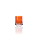 Gobelet à socle transparent en verre orange