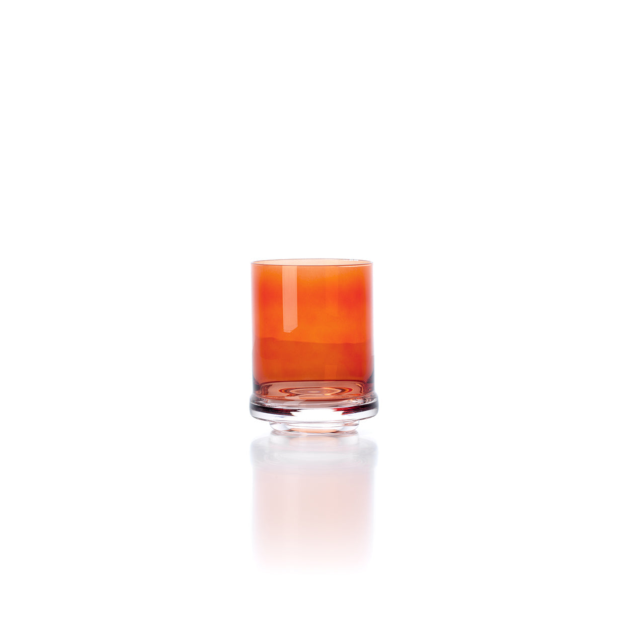 Gobelet à socle transparent en verre orange