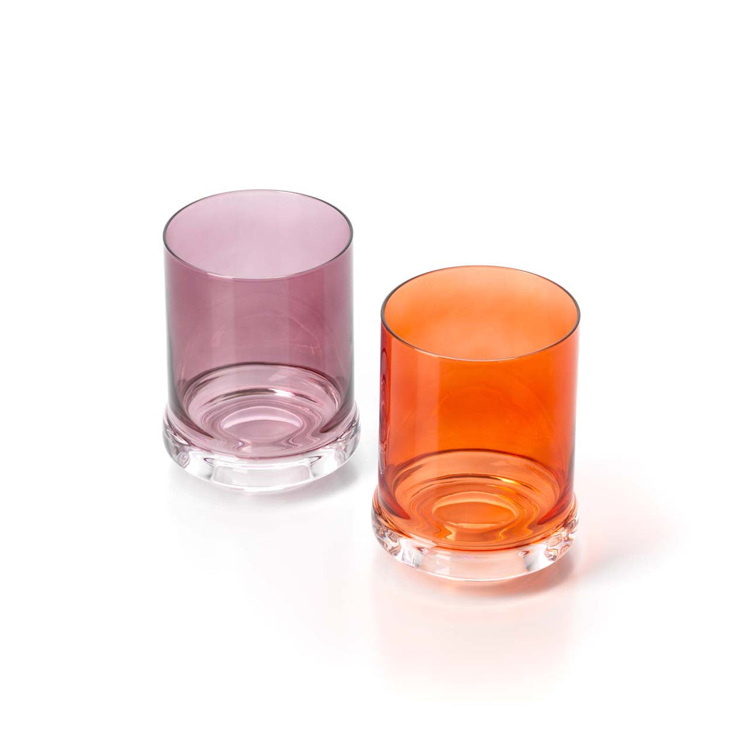 Gobelet à socle transparent en verre prune, vue 4