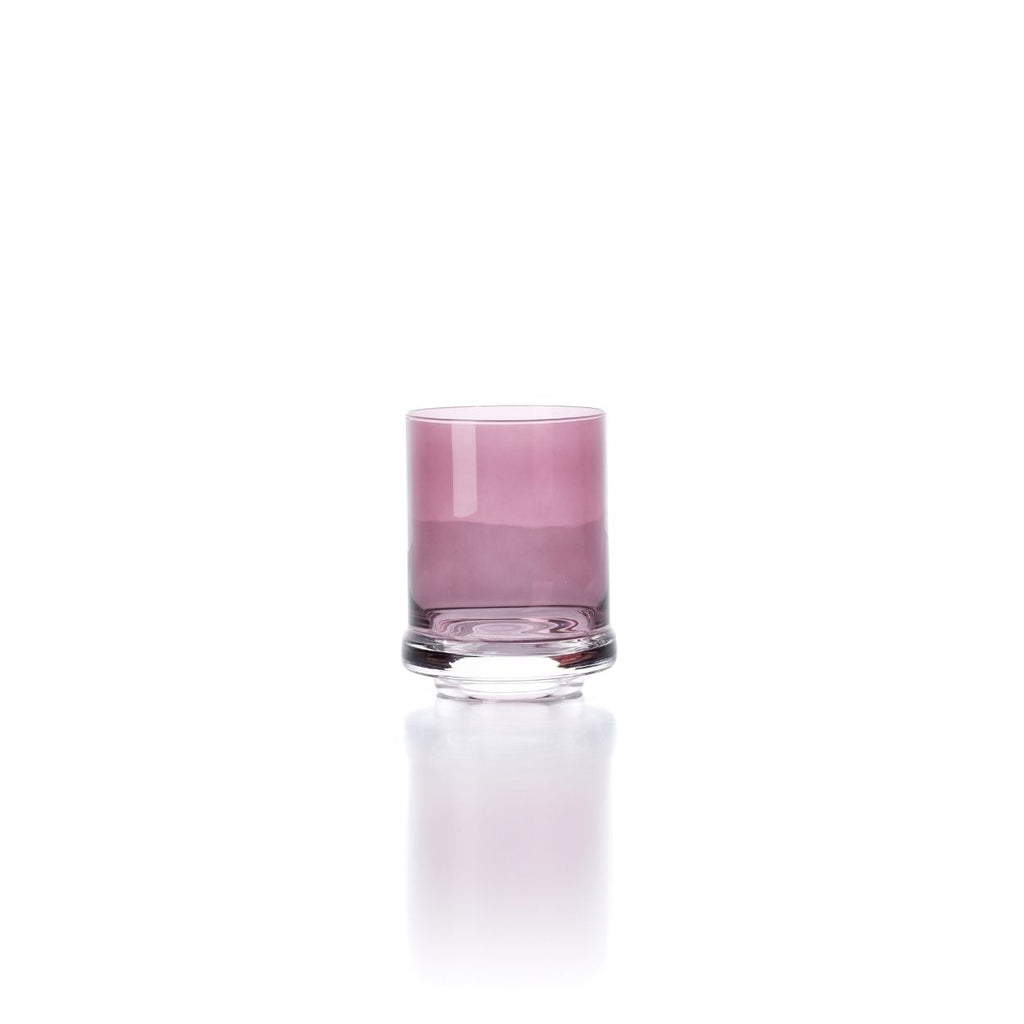 Gobelet à socle transparent en verre prune