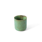 Gobelet texturé en céramique émaillée vert d'eau 7 cm