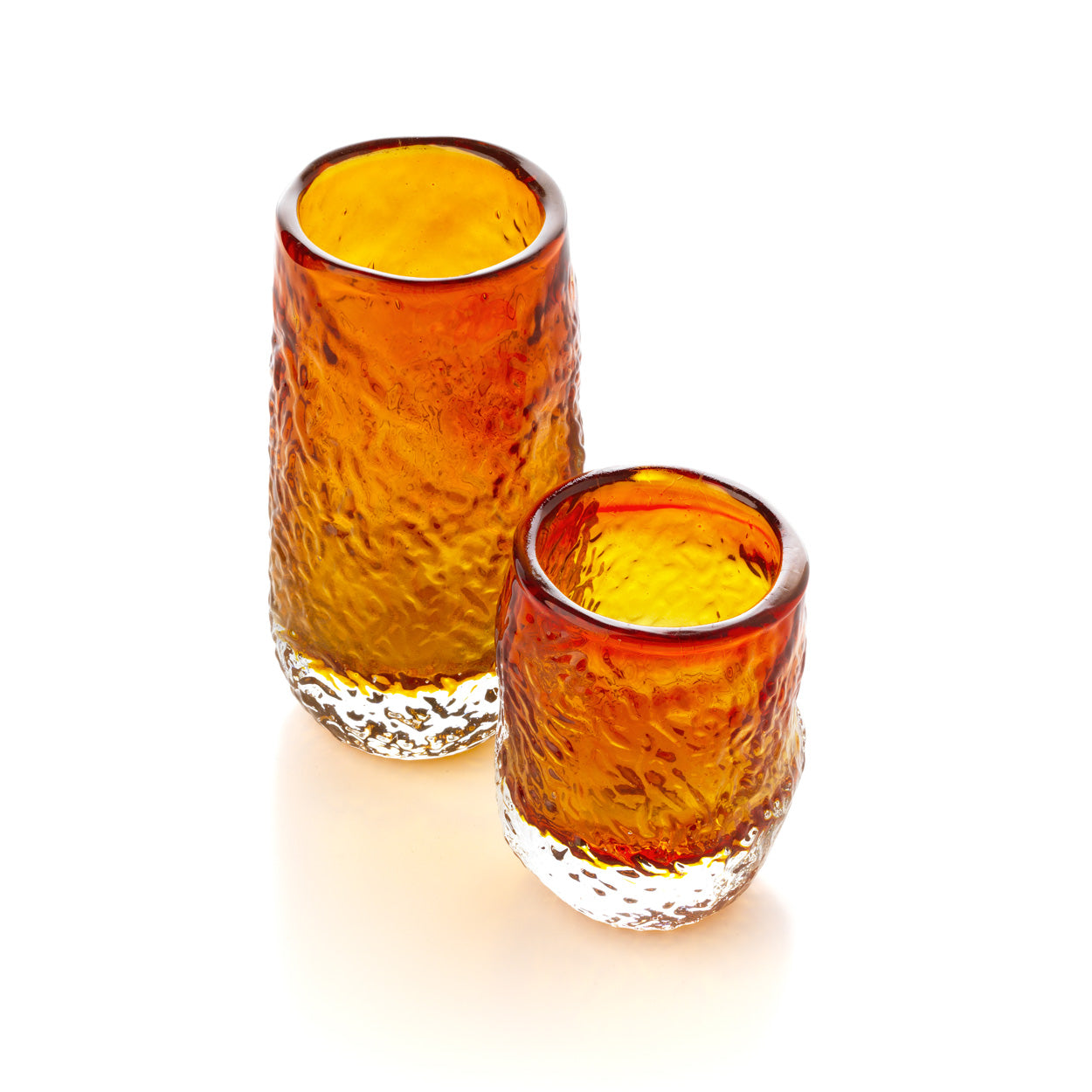 Gobelet texturé en verre ambré dégradé, vue 4