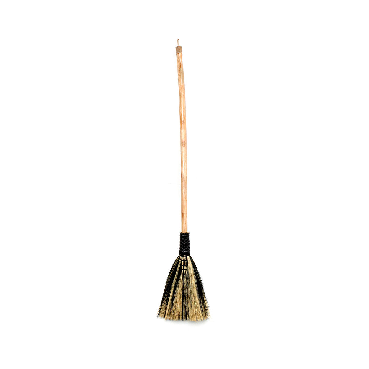 Grand balai décoratif en herbe noire et blonde 130 cm
