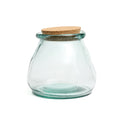 Grand bocal ventru à bouchon de liège en verre recyclé 15 cm