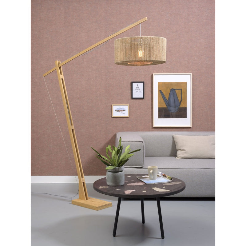 Dimensions Large Iguazu arched floor lamp natural jute 50 cm E27