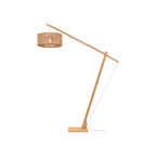 Grand lampadaire arqué Iguazu bambou jute naturel tambour 50 cm E27
