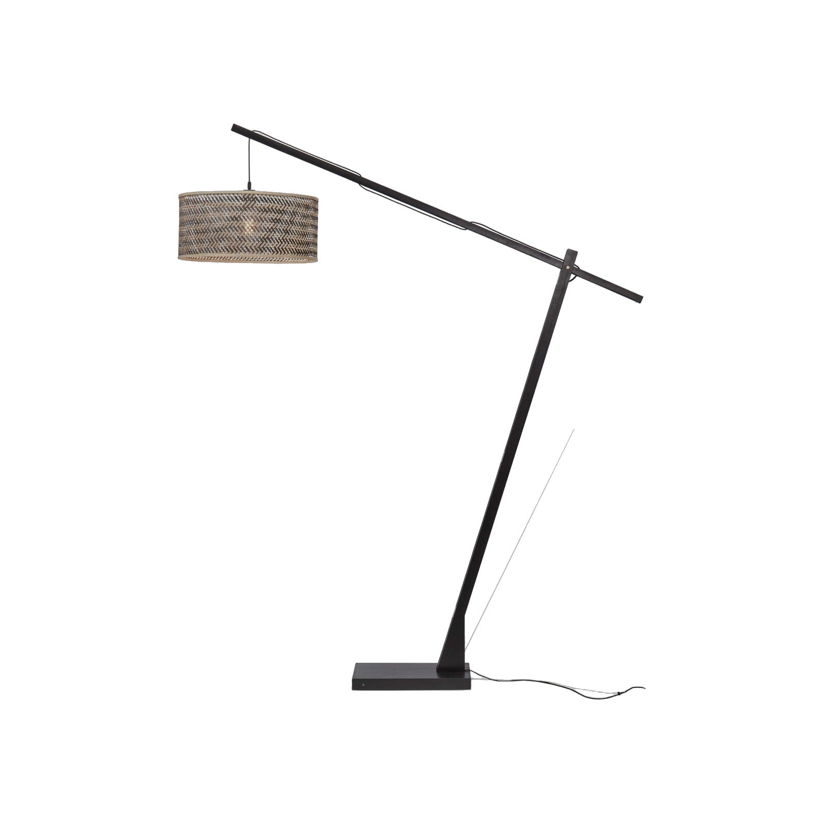 Grand lampadaire arqué Java noir bicolore 50 cm E27