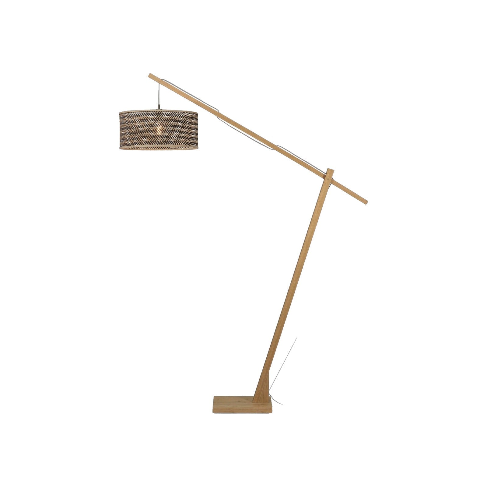 Grand lampadaire arqué Java naturel bicolore 50 cm E27