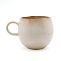 Grand mug boule en grès émaillé crème 11 cm