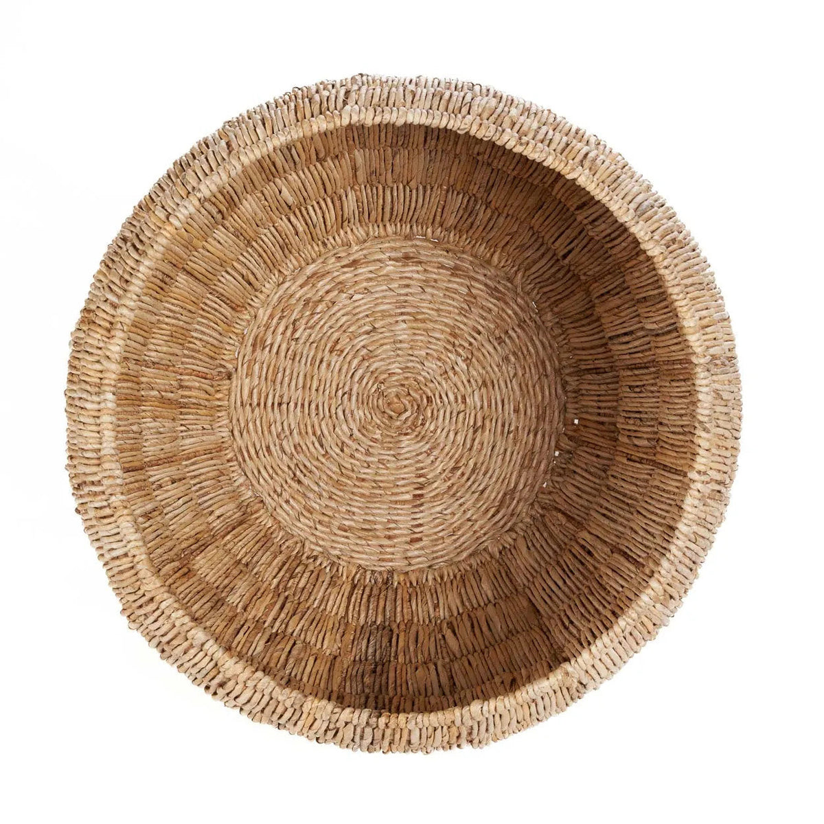 Intérieur du panier Tatum vu de dessus fond tressé en spirale