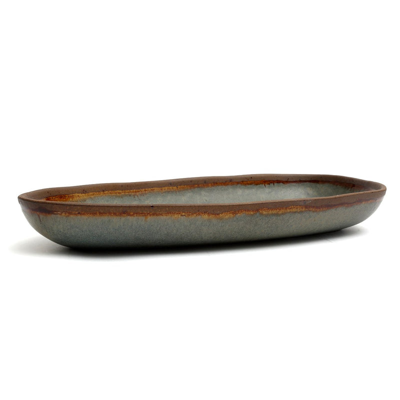 Dimensions Grand plat ovale Côa en grès émaillé 34 cm
