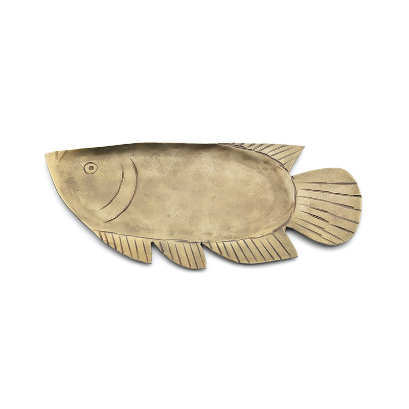 Dimensions Grand plateau poisson en laiton 27 cm