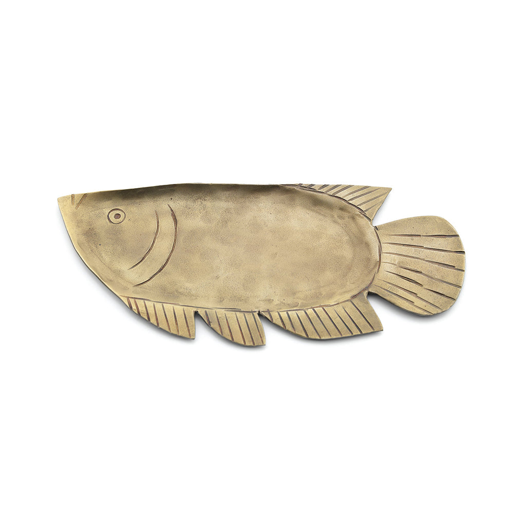 Grand plateau poisson en laiton 27 cm