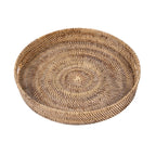 Grand plateau rond en rotin tressé 51 cm, vue 3