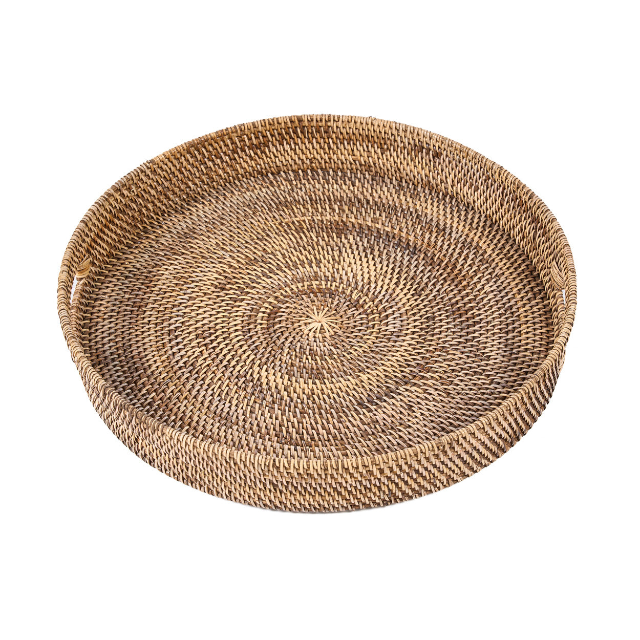 Grand plateau rond en rotin tressé 51 cm, vue 3