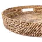 Grand plateau rond en rotin tressé 51 cm, vue 6