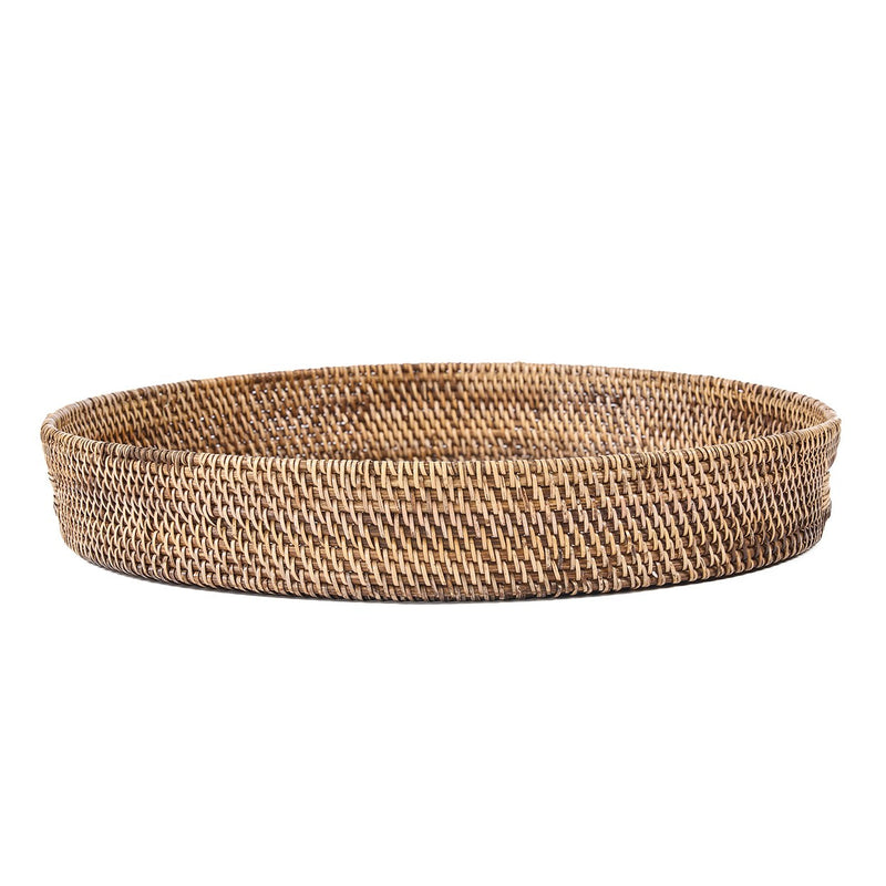 Dimensions Grand plateau rond en rotin tressé 51 cm