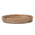 Grand plateau rond en rotin tressé 51 cm