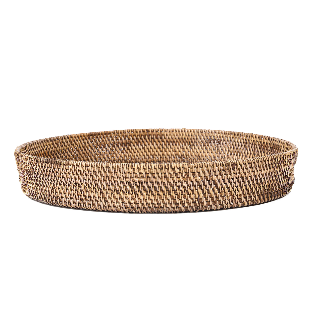 Grand plateau rond en rotin tressé 51 cm