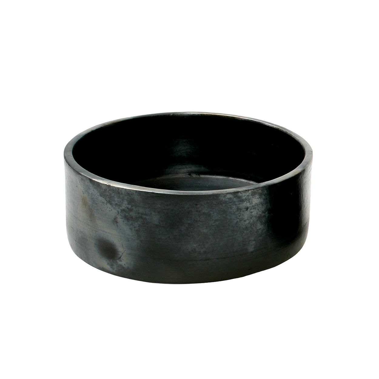Grand saladier cylindrique en terre cuite noircie 20 cm