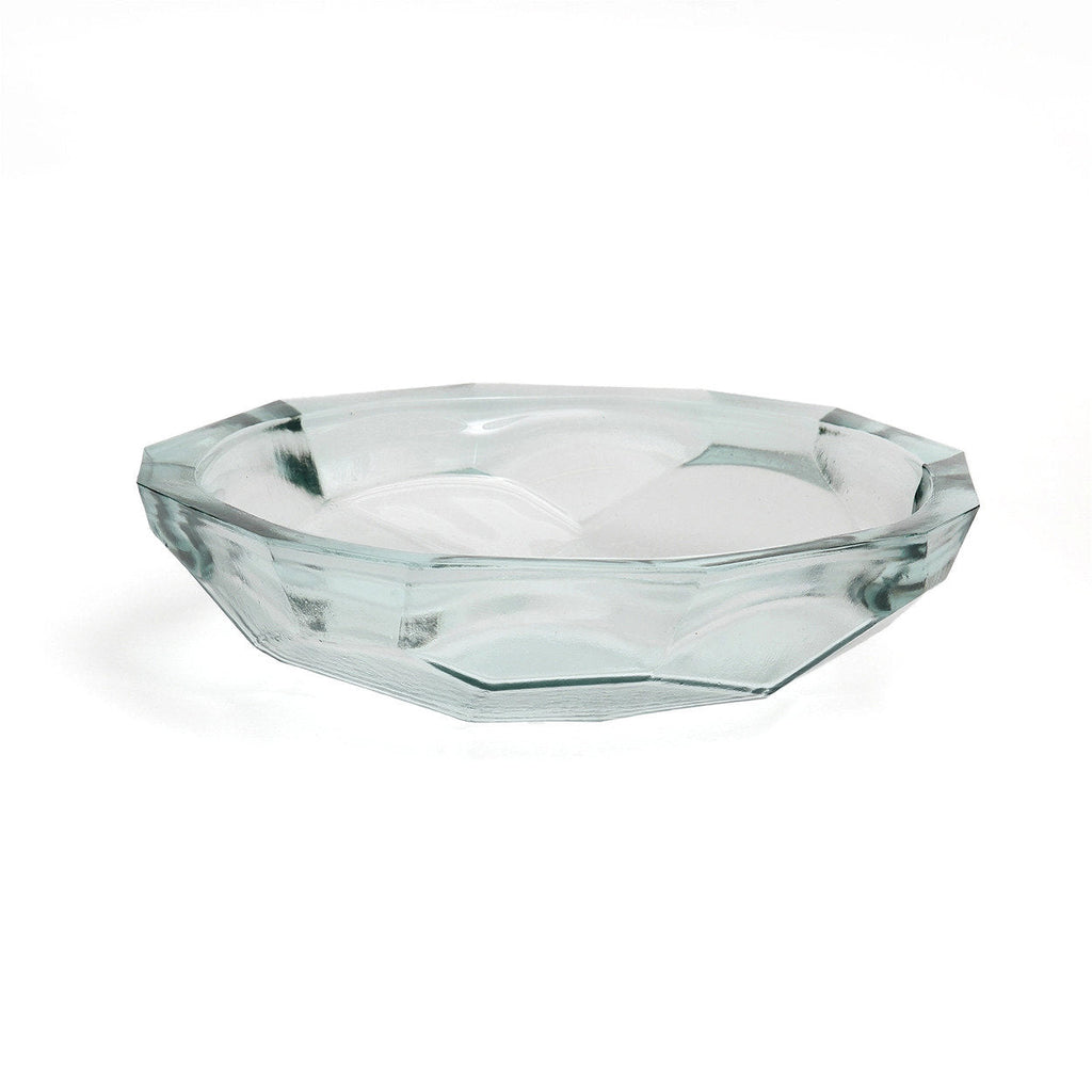 Grande coupe Origami en verre recyclé à facettes 34 cm, vue 4