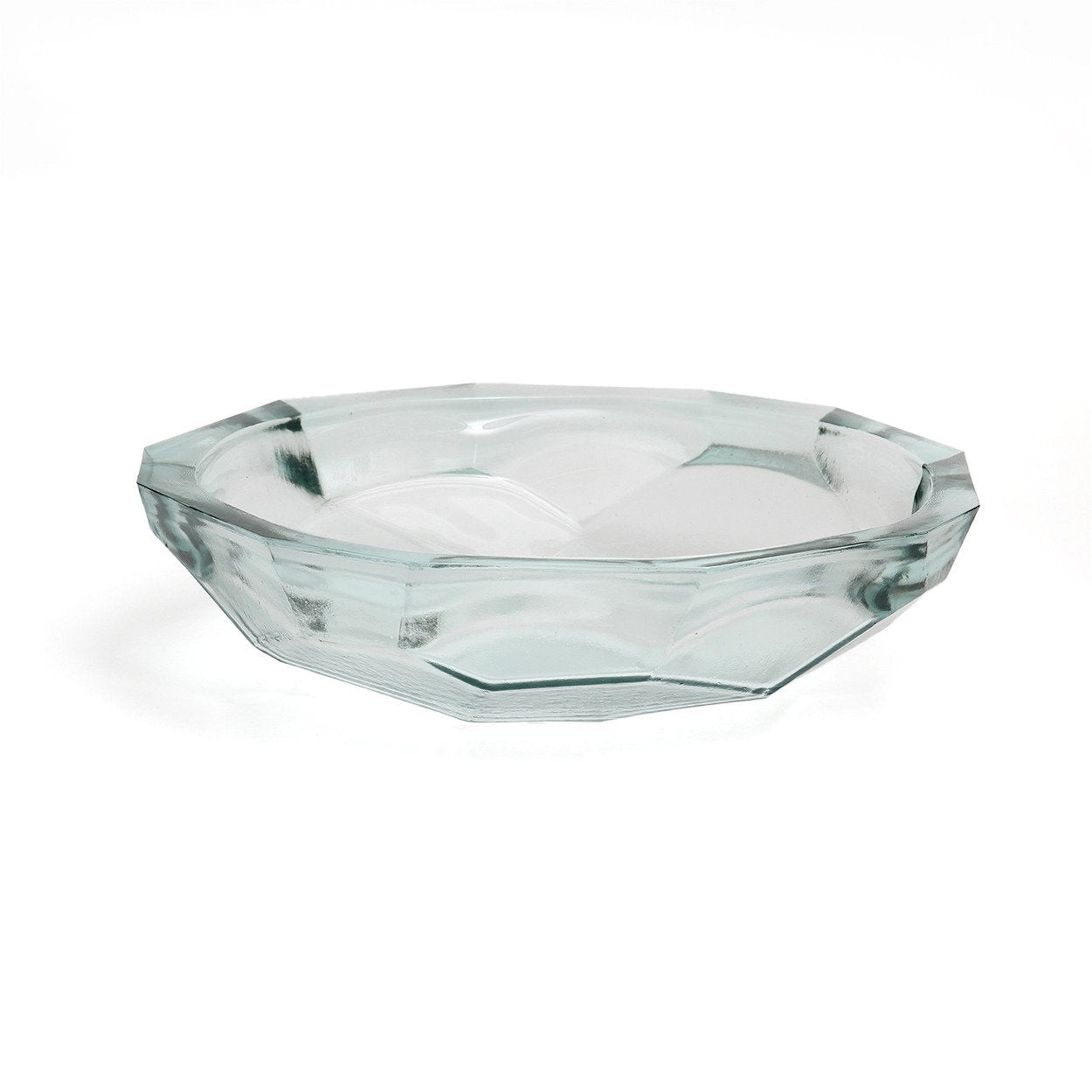 Grande coupe Origami en verre recyclé à facettes 34 cm, vue 4