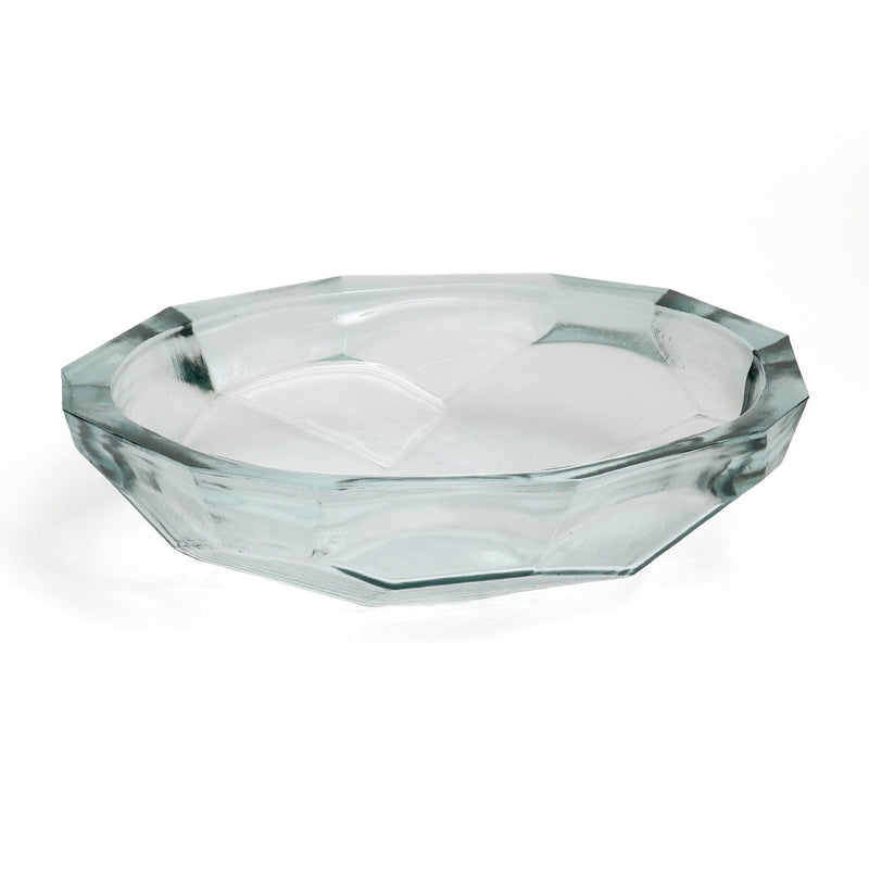 Dimensions Grande coupe Origami en verre recyclé à facettes 34 cm