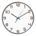 Horloge murale ronde Greenwich gris anthracite cadran blanc chiffres bois Ø35 cm vue de face