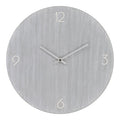 Horloge murale Ravenna MDF gris clair brossé aiguilles blanches chiffres Ø40 cm vue face