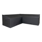 Housse canapé angle Luxury Cover polyester noir 600D forme L, vue trois quarts