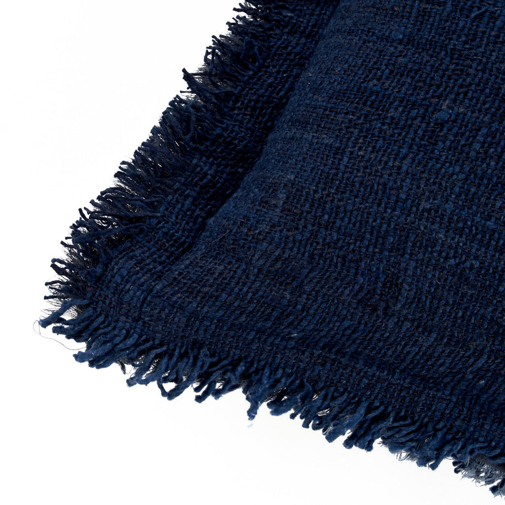 Housse de coussin Azure Fringe en coton bleu indigo 30x50 cm, vue 3