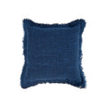 Housse de coussin Azure Fringe en coton et lin bleu indigo 50x50 cm