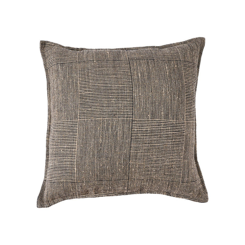 Dimensions Housse de coussin Bloc Party en lin noir et naturel 50x50 cm