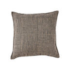 Housse de coussin Bloc Party en lin noir et naturel 50x50 cm