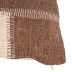 Housse de coussin Cocoa Patchwork en coton écru et brun 50x70 cm, vue 4