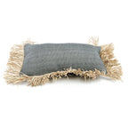 Housse de coussin Cotton Bonita en coton chiné et raphia 30x50 cm, vue 6