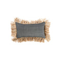Housse de coussin Cotton Bonita en coton chiné et raphia 30x50 cm