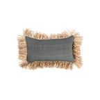 Housse de coussin Cotton Bonita en coton chiné et raphia 30x50 cm