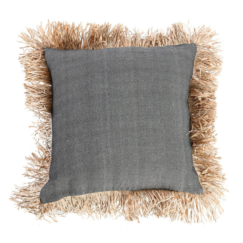 Dimensions Housse de coussin Cotton Bonita en coton chiné et raphia 60x60 cm