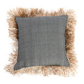 Housse de coussin Cotton Bonita en coton chiné et raphia 60x60 cm