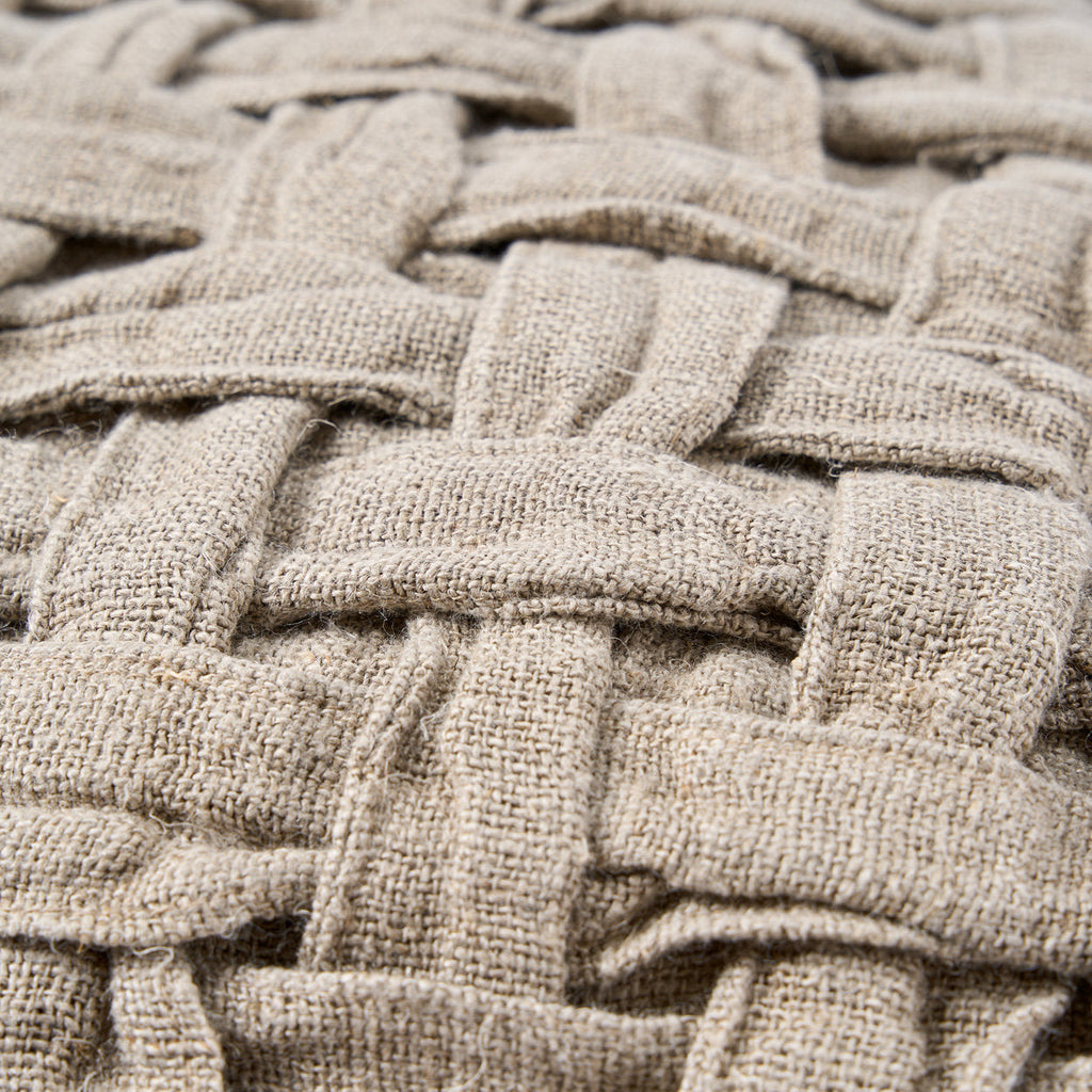 Housse de coussin Crosier en lin naturel tressé 50x50 cm, vue 6