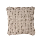 Housse de coussin Crosier en lin naturel tressé 50x50 cm