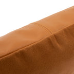 Housse de coussin en cuir camel à quatre panneaux 40x40 cm, vue 3