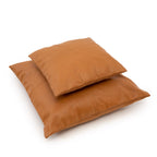 Housse de coussin en cuir camel à quatre panneaux 40x40 cm, vue 4