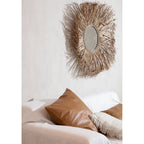 Housse de coussin en cuir camel à quatre panneaux 40x40 cm, vue 5