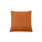 Housse de coussin en cuir camel à quatre panneaux 40x40 cm