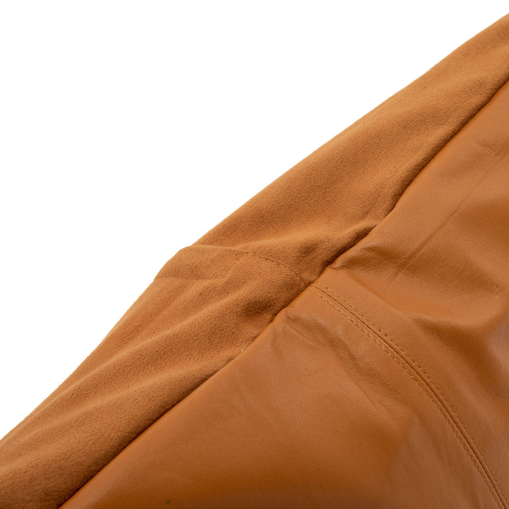 Housse de coussin en cuir camel à quatre panneaux 60x60 cm, vue 3
